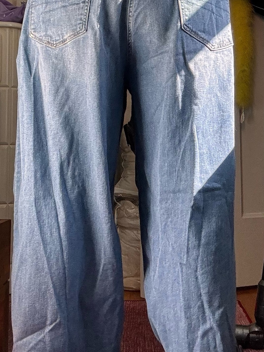 American Eagle Outfitters Wide-Leg Jeans in Medium Blue Wash - Picture 6 of 7